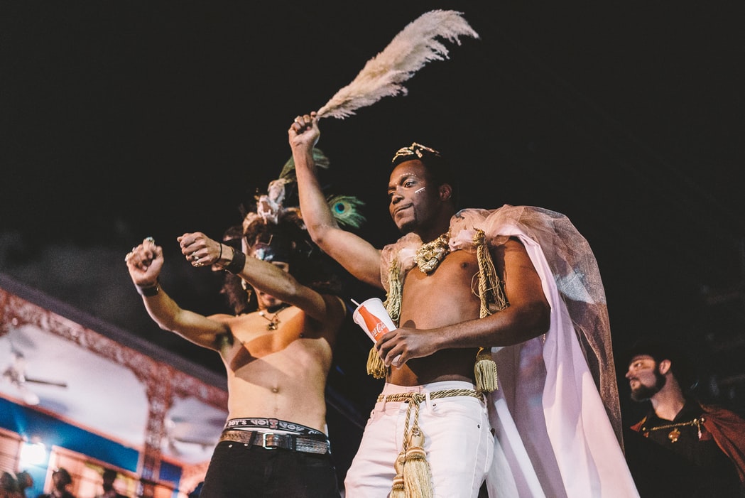 People dressed up for gay Halloween party